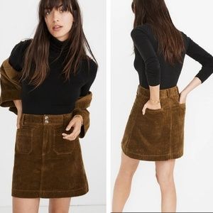Madewell Corduroy A-line mini Skirt size 14 NEW